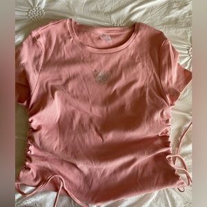Brand new pink butterfly top size large